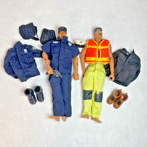 21st Century Toys Ultimate Soldier 12” Figure x2 Police Fire Gear Clothing Vtg